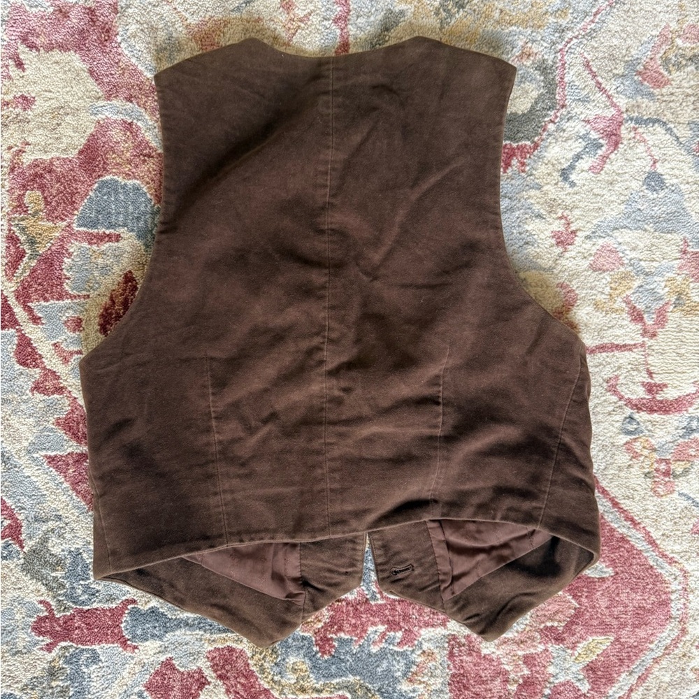 Vintage GAP Chocolate Brown Vest with Button Closure - Picture 3 of 7